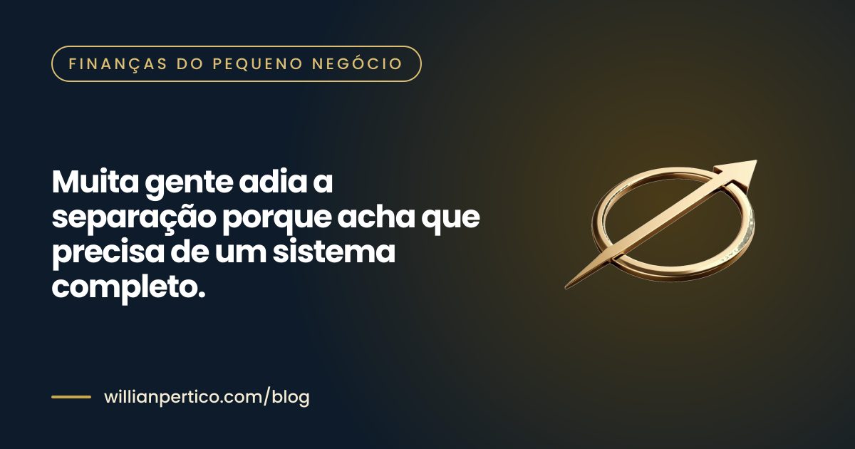Muita gente adia a separação porque acha que precisa de um sistema completo.