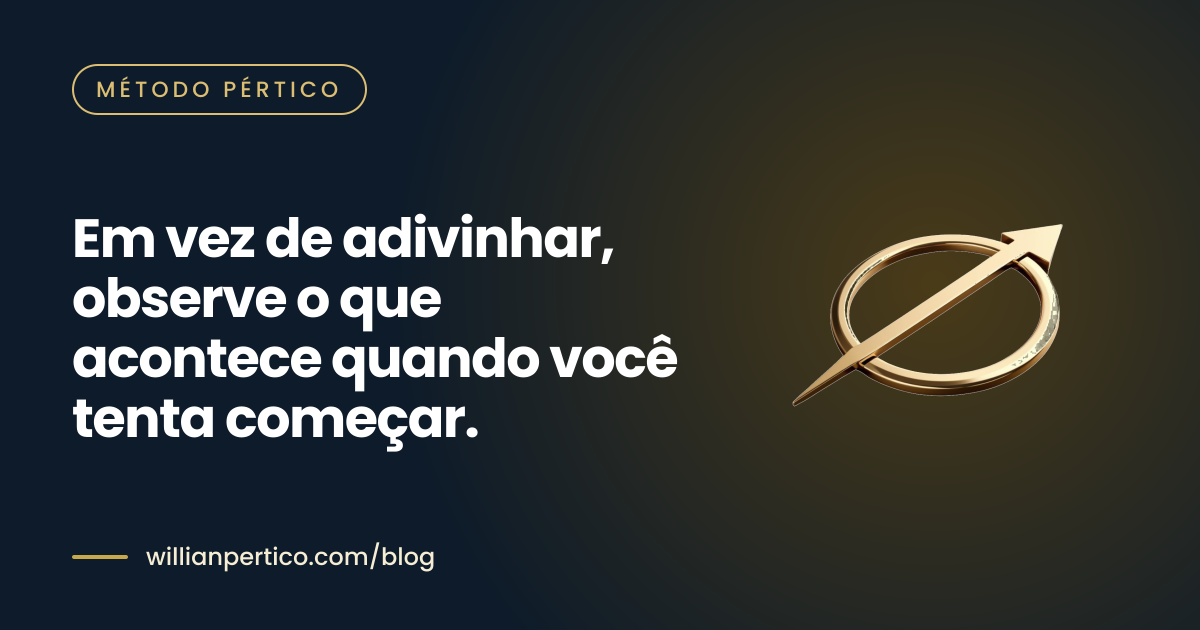 Em vez de adivinhar, observe o que acontece quando você tenta começar.
