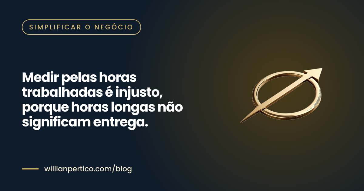 Medir pelas horas trabalhadas é injusto, porque horas longas não significam entrega.