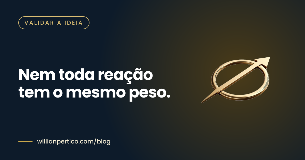 Nem toda reação tem o mesmo peso.